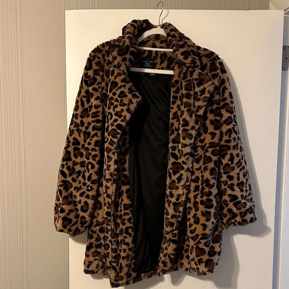 Cheetah print fur coat